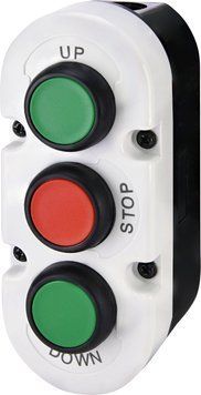 Кнопковий пост 3-модул. ESE3-V7 (Compact, "UP/STOP/DOWN", зелен./червон./зелен., корп. сіро-чорн.) 4771445 фото