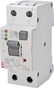 Дифференциальный автоматический выключатель KZS-2M2p EDI C 25/0,03 тип A (10kA) (нижн. подключ.) 2172418 фото