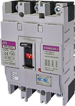 Автоматический выключатель EB2 250/3L 200A 25kA, 0.63-1In/6-13In 3P 4671072 фото