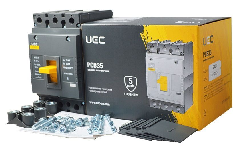 Автоматический выключатель PCB35 3Р 100А 35кА UEC MCCB-PCB-35-3-0100 фото
