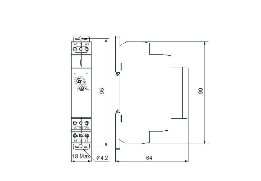 Реле задержки времени отключения NTE9-B1 AC/DC 12-240V