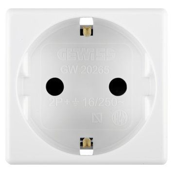 Розетка немецкий стандарт 2P+E 16A 250В 2 модуля белая SYSTEM GEWISS GW20265 фото