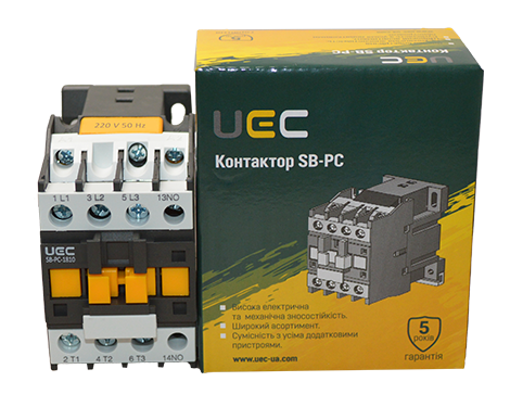 Контактор SB-PC-018 18А 220В/АС3 1з (НО) UEC PC1-SB-018-220-10 фото