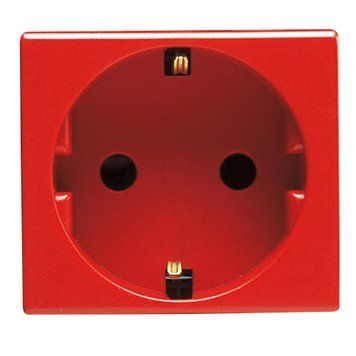Розетка 2P+E 16A 250В 2 модулі червона SYSTEM GEWISS GW20297 фото