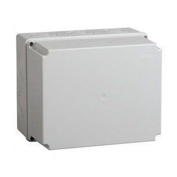 Коробка КМ41274 распаячная для о/п 240х195х165 мм IP55 (RAL7035, кабельные вводы 5 шт) IEK UKO10-240-195-165-K41-55 фото