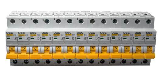 Автоматический выключатель SB-M8 1P 25A хар-ка B 4,5кA UEC MCB45-1-025-B фото