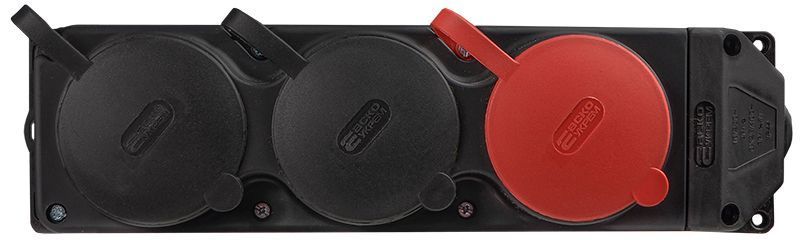 Колодка каучукова 3Р+РЕ з захисними кришками тримісна (1&times;25А/2&times;16A*2P+PE) IP44 A0250010013 фото