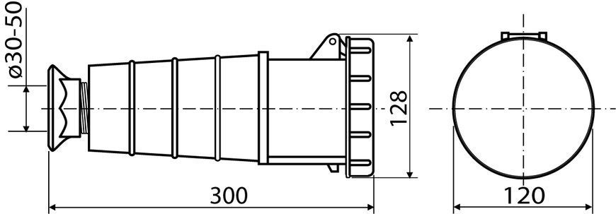 Розетка (гніздо) переносна ГП 125А/5 3Р+N+РЕ (245) A0080020011 фото