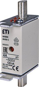 Предохранитель NH-000/gG 4A 500V KOMBI 4181202 фото