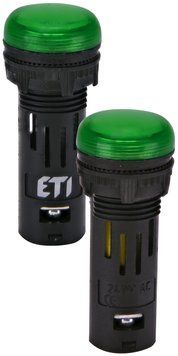 Лампа сигнальна LED матова ECLI-16-240A-G 240V AC (&Oslash;16мм, зелена) 4771607 фото