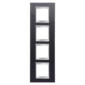 Рамка Chorusmart LUX 2+2+2+2M вертикальна тонер чорний GEWISS GW16229TN фото