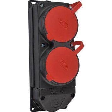 Колодка каучуковая 3Р+РЭ с защитными крышками двухместная (2&times;25А) IP44 A0250010012 фото