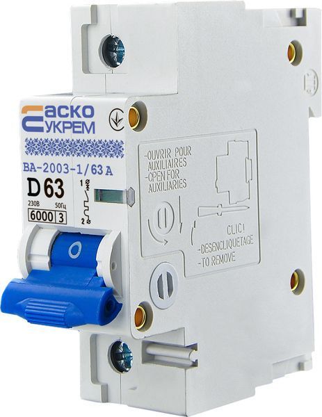 Автоматический выключатель УКРЕМ ВА-2003 1р 63А АСКО A0010030007 фото
