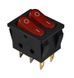 KCD2-5-2101N R+R/B 220V Переключатель 2 клав. красный с подсветкой
