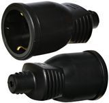 Розетка кабельная 1-на ERS-1 (2Р+РЕ, Schuko, каучук, IP20, черная) 4481008 фото
