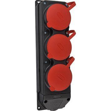 Колодка каучуковая 3Р+РЭ с защитными крышками трехместная (3&times;25А) IP44 A0250010015 фото