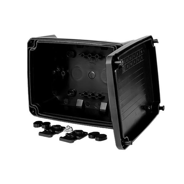 Коробка монтажна для в/вст. б/отв.146х105х65 мм IP67 ск.чор UEC JB-146-105-065-F-IP67-BL фото