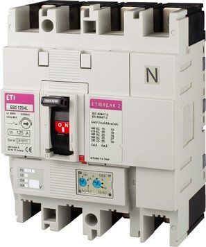 Автоматический выключатель EB2 125/4L 125A (25kA, (0.63-1)In/(6-10)In) 4P 4671032 фото