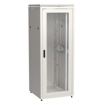 ITK Шафа мережева 19" LINEA N, 42U, 800х800 мм, скляні передні двері, сіра LN35-42U88-GM фото