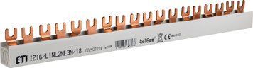 Шина питания IZ 16/L1NL2NL3N/18 (16мм2, 3P+N, 0.32м, Fork, 18mod.) 2921216 фото