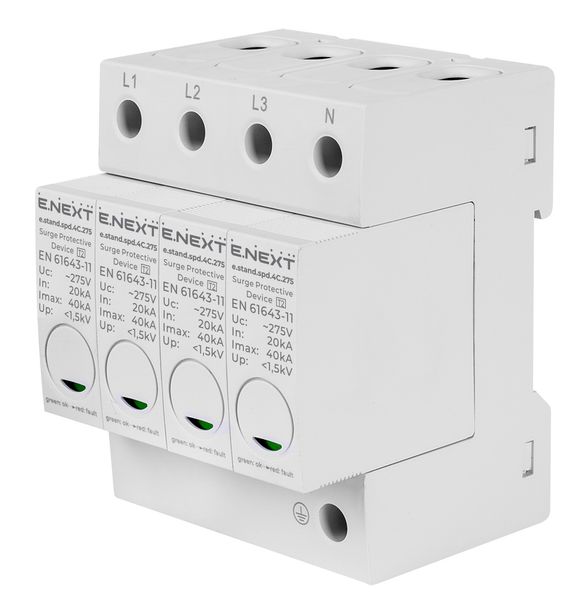 Пристрій для захисту від імпульсних перенапруг e.stand.spd.4С.275, клас С s076008 фото