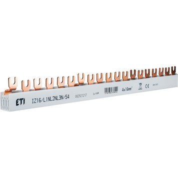 Шина питания IZ 16/L1NL2NL3N/54 (16мм2, 3P+N, 1.00м, Fork, 54mod.) 2921217 фото