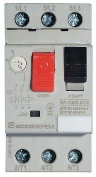 Автоматичний вимикач захисту двигуна УКРЕМ ВА-2005 М14 A0010050006 фото