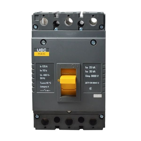 Автоматичний вимикач PCB35 3Р 125А 35кА UEC MCCB-PCB-35-3-0125 фото