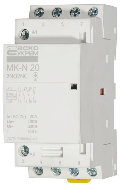 Модульный контактор MK-N 4P 20A 2NO2NC 220V A0040030029 фото