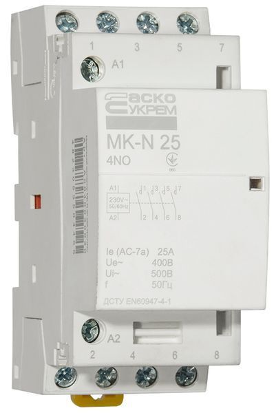 Модульный контактор MK-N 4P 25A 4NO 220V A0040030027 фото