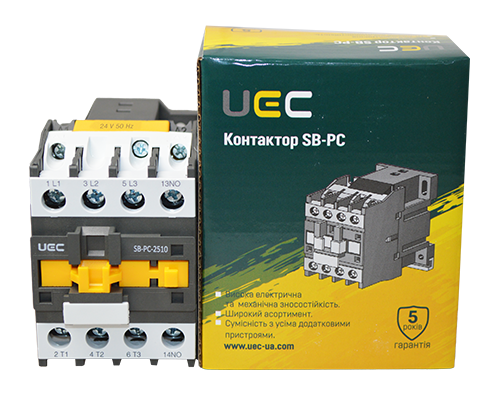 Контактор SB-PC-025 25А 24В/АС3 1з (НО) UEC PC2-SB-025-24-10 фото