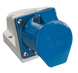 Розетка 113 стаціонарна 2Р+РЕ 16А 220В IP44 IEK (PSR11-016-3)