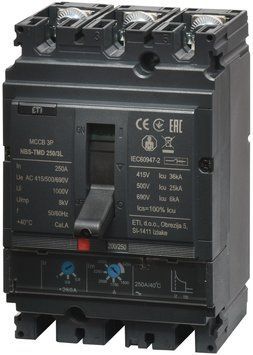 Автоматический выключатель NBS-TMD 250/3L 250A (36kA, (0.8-1)In/(5-10)In) 3P 4673072 фото