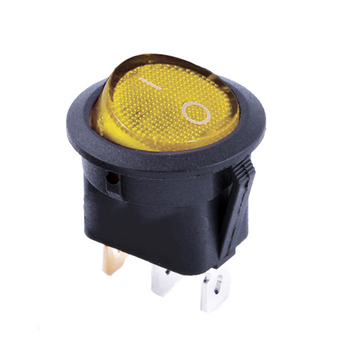 KCD1-8-101N Y / B 220V Перемикач 1 клав. круглий жовтий з підсвічуванням TNSy5500738 фото