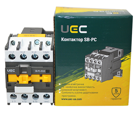 Контактор SB-PC-025 25А 400В/АС3 1з (НО) UEC PC2-SB-025-400-10 фото