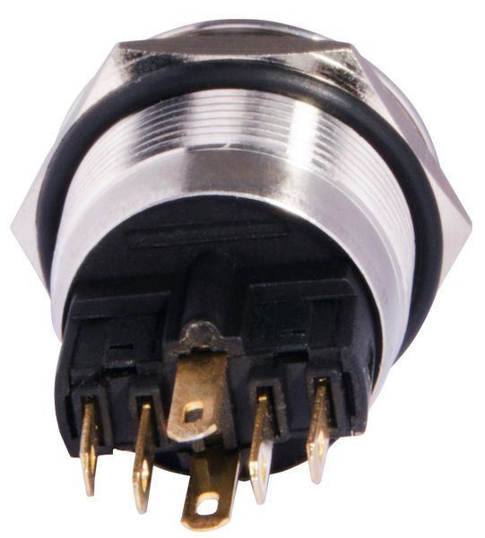 Кнопка металева пласка з підсвічуванням TYJ 22-271; 1NO+1NC; жовта 24V A0140010140 фото