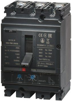 Автоматический выключатель NBS-TMD 250/3S 200A (50kA, (0.8-1)In/(5-10)In) 3P 4673075 фото