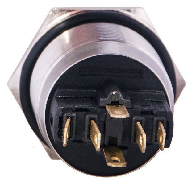 Кнопка металева пласка з підсвічуванням TYJ 22-271; 1NO+1NC; зелена 24V A0140010141 фото