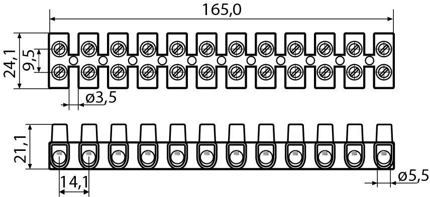 Клеммные колодки 16 мм2/30А тип W(U) A0130040004 фото