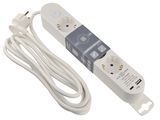 Подовжувач 4 гн. 3 м з з/к, USB + Type C, білий серії Ornat ECO019001005 фото