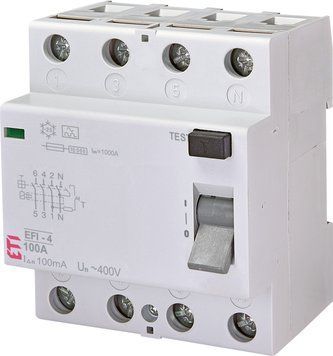 Реле диференційне (ПЗВ) EFI-4 100 0,1 тип A (10kA) 2062152 фото