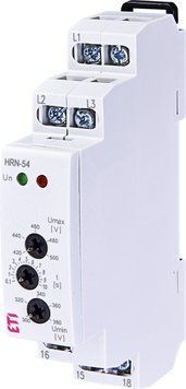 Реле контролю напруги і послід. фаз HRN-54 3x400AC (3F, 1x8A_AC1) без нейтралі