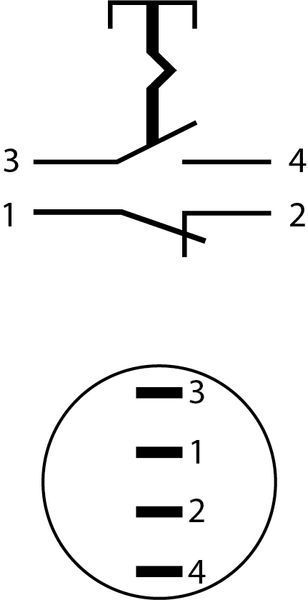 Кнопка металлическая с выступом с фикс. TYJ 22-321; 1NO+1NC A0140010127 фото