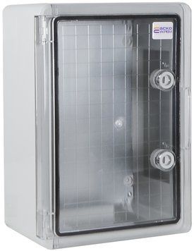 Корпус з АБС-пластику; з монтажною панеллю; прозорі дверцята; 25*35*15; ІР65; серіїUBox A0270010026 фото