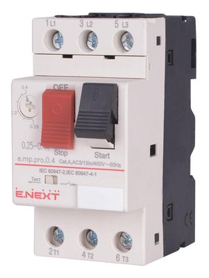Автоматичний вимикач захисту двигуна e.mp.pro.0.4, 0,25-0,4 А p004015 фото