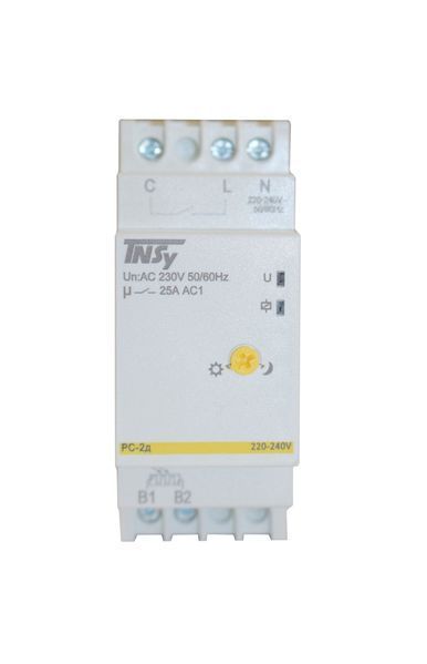 Реле сутінкове РС-2д 2мод 220-240VAC (1N/Ox25A_AC1) 5-100Iux з датчиком