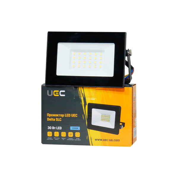 Прожектор LED UEC Delta SLC 30Вт 6500K IP65 черный SLC-30-IP65-0-B фото