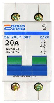 Вимикач-роз`єднувач УКРЕМ ВА-2007 ВРН 2р 20А АСКО A0010070016 фото