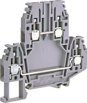 Клемма винтовая двухуровневая ЕSC2-DBC.2 (2,5 мм2, серая) 3903053 фото