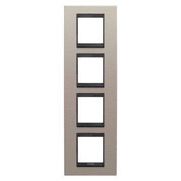 Рамка Chorusmart LUX 2+2+2+2M вертикальна металева матовий алюміній/лава GEWISS GW16229WS фото
